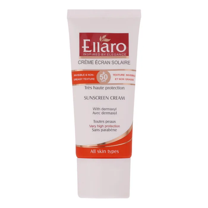 کرم ضدآفتاب بی‌رنگ الارو SPF50 مناسب انواع پوست