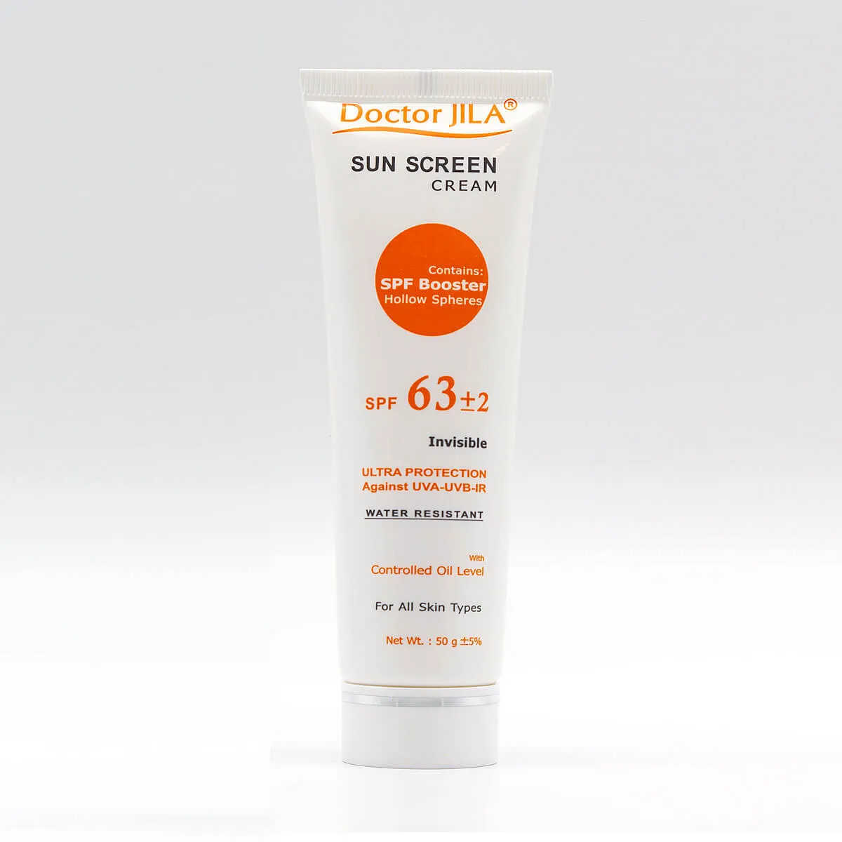 کرم ضد آفتاب بی‌رنگ SPF63 دکتر ژیلا