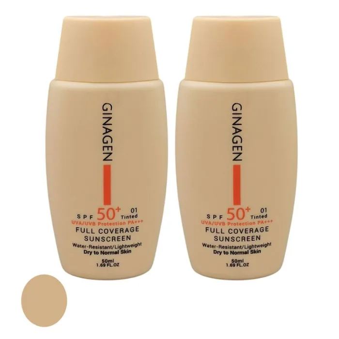 کرم ضد آفتاب رنگی پوست خشک ژیناژن بژ روشن SPF50