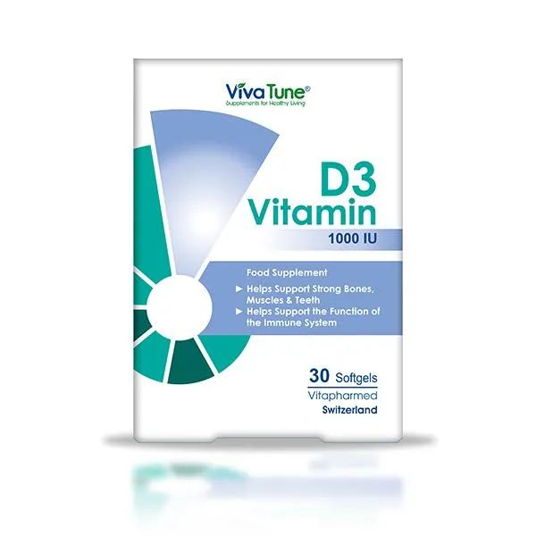 سافت ژل ویتامین D3 1000 واحد ویواتیون 30 عددی