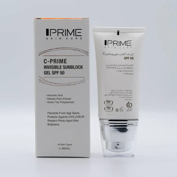 ژل ضد آفتاب بی‌رنگ حاوی ویتامین C پرایم C Prime SPF50