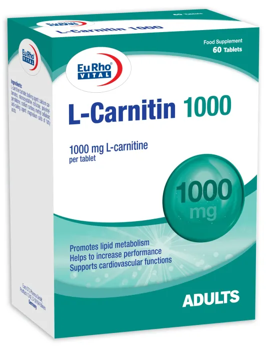 قرص ال کارنیتین 1000 میلی‌گرم یوروویتال 60 عددی